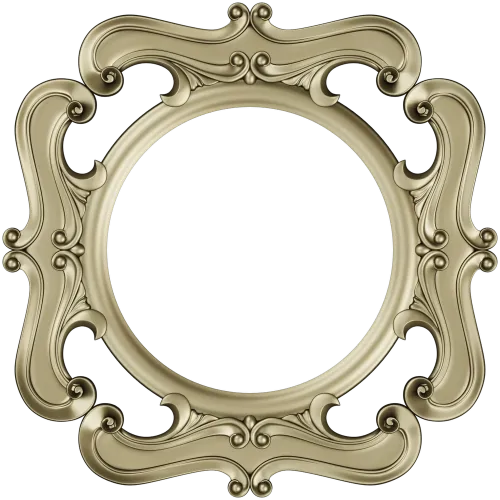 Rococo Round Frame STL for CNC - Baroque Medallion 3D Model