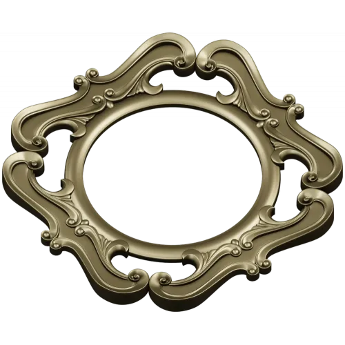 Rococo Round Frame STL for CNC - Baroque Medallion 3D Model