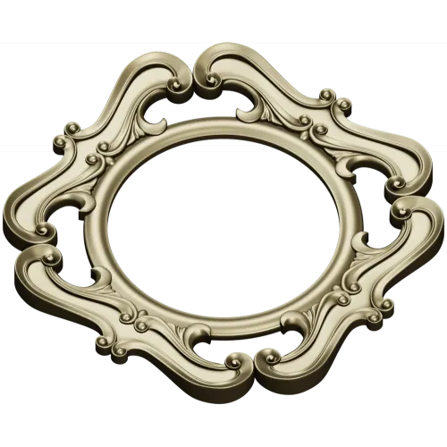 Rococo Round Frame STL for CNC - Baroque Medallion 3D Model