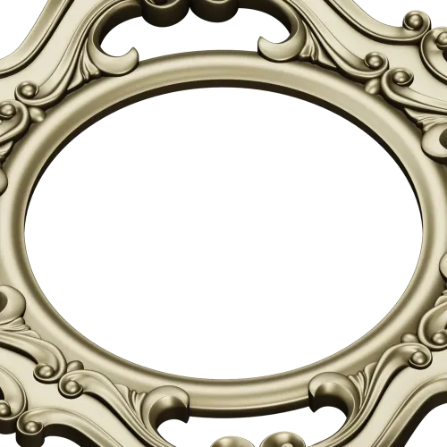 Rococo Round Frame STL for CNC - Baroque Medallion 3D Model