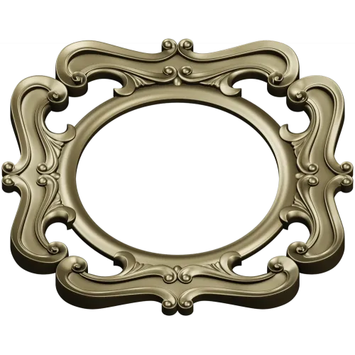 Rococo Round Frame STL for CNC - Baroque Medallion 3D Model