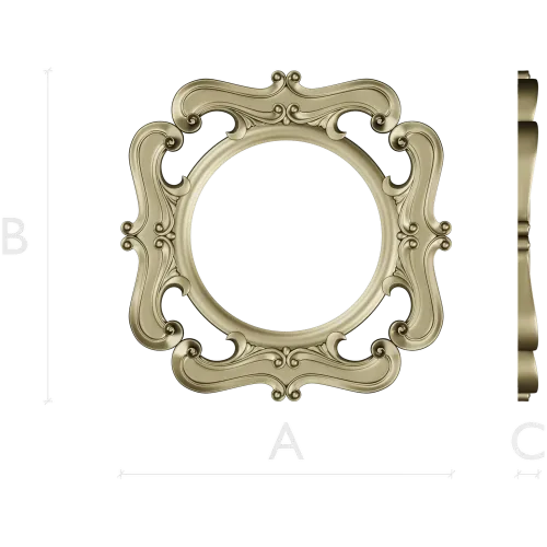 Rococo Round Frame STL for CNC - Baroque Medallion 3D Model