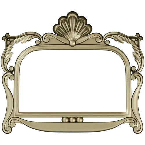 Ornate Seashell Rococo Frame STL for CNC
