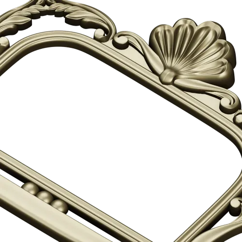 Ornate Seashell Rococo Frame STL for CNC