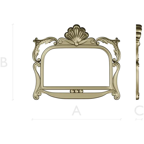 Ornate Seashell Rococo Frame STL for CNC