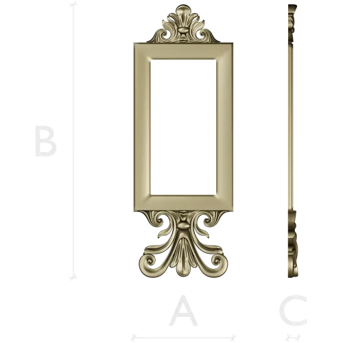 Baroque Rectangular Frame STL for CNC