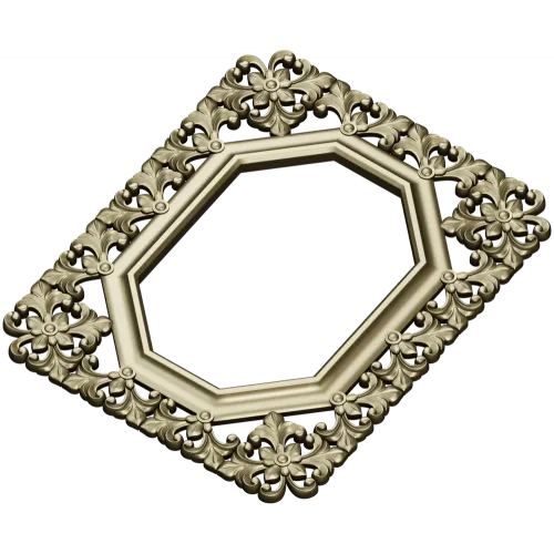 Восьмиугольная резная рамка в растительном орнаменте - STL модель для ЧПУ