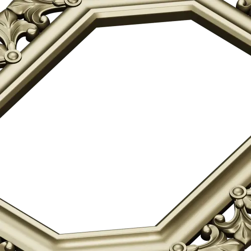 Восьмиугольная резная рамка в растительном орнаменте - STL модель для ЧПУ