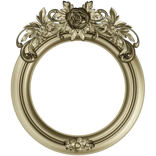 Ornate Round Floral Frame - STL 3D Model for CNC