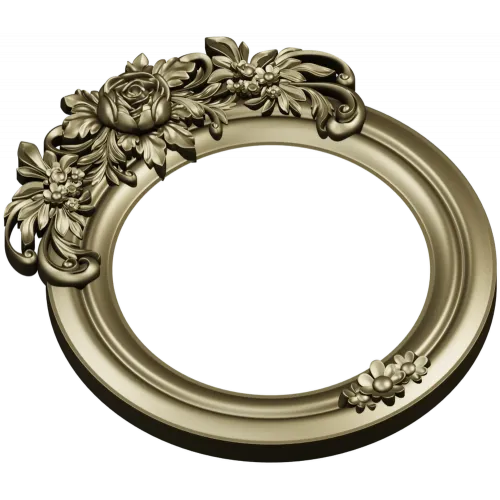 Ornate Round Floral Frame - STL 3D Model for CNC