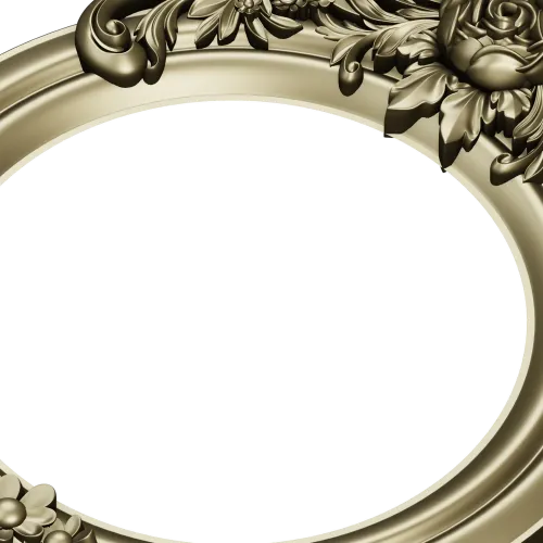 Ornate Round Floral Frame - STL 3D Model for CNC