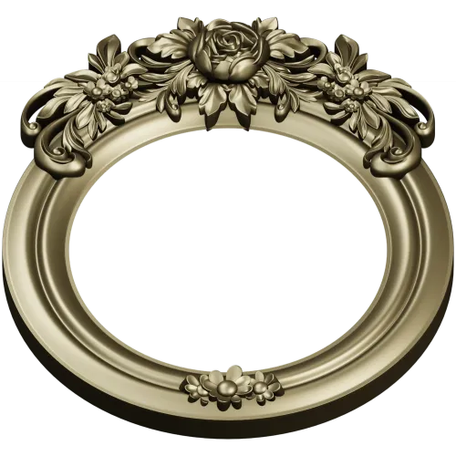 Ornate Round Floral Frame - STL 3D Model for CNC