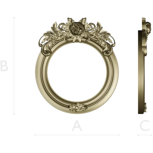 Ornate Round Floral Frame - STL 3D Model for CNC