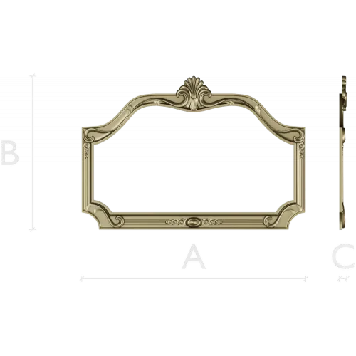Ornate Rococo Shell Frame STL for CNC
