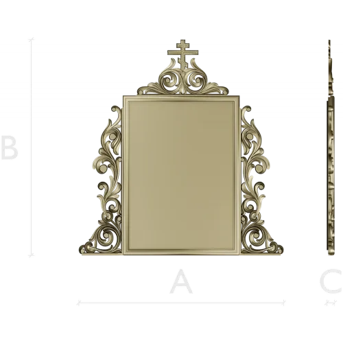 Ornate Orthodox Icon Frame STL for CNC milling