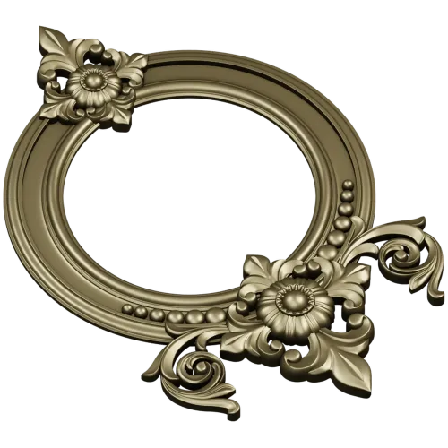 Ornate Round Frame STL for CNC