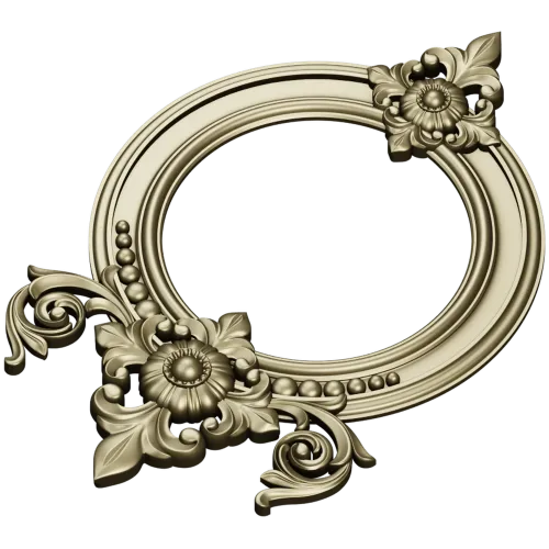 Ornate Round Frame STL for CNC