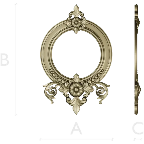 Ornate Round Frame STL for CNC