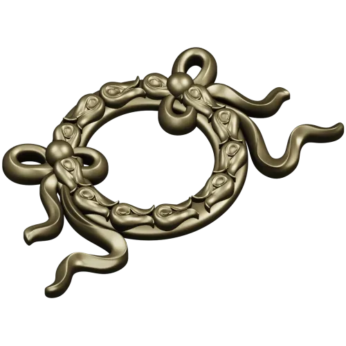 Ribbon Laurel Wreath STL for CNC