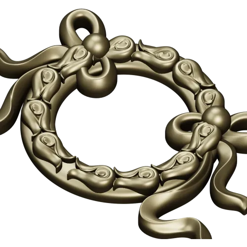 Ribbon Laurel Wreath STL for CNC