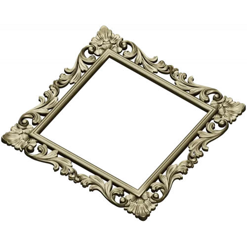 Ornate Acanthus Square Frame STL for CNC