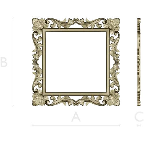 Ornate Acanthus Square Frame STL for CNC