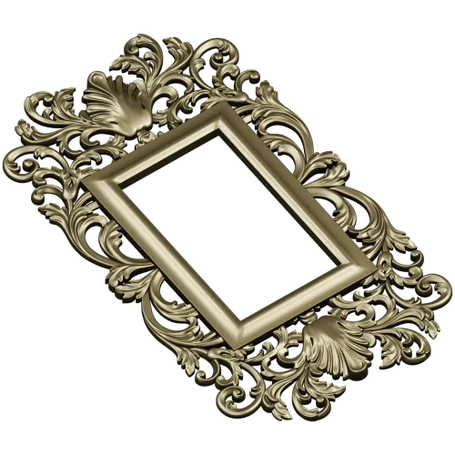 Ornate Rococo Acanthus Frame STL - 3D model for CNC
