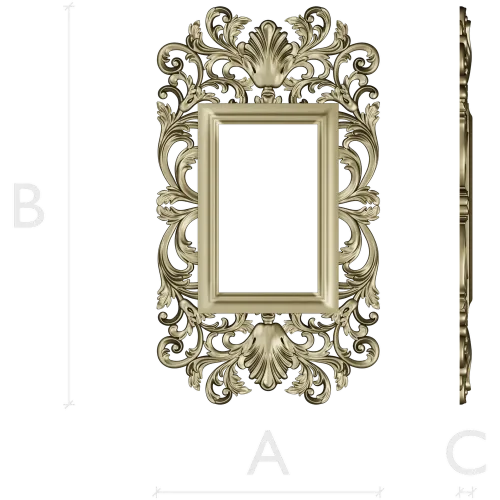 Ornate Rococo Acanthus Frame STL - 3D model for CNC