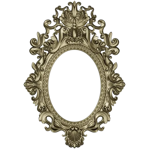Baroque Oval Frame 3D STL Model for CNC Milling