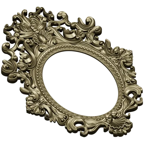 Baroque Oval Frame 3D STL Model for CNC Milling