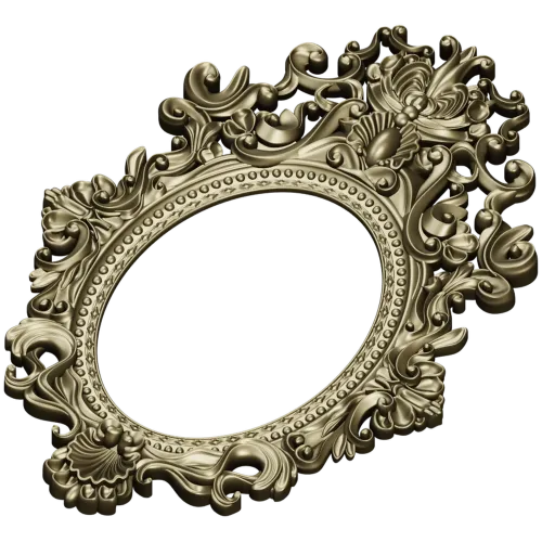 Baroque Oval Frame 3D STL Model for CNC Milling