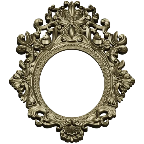 Baroque Oval Frame 3D STL Model for CNC Milling