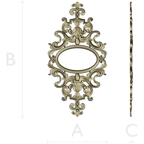 Baroque Oval Cartouche STL