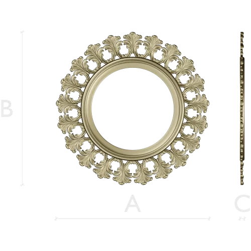 Acanthus Sunburst Round Frame STL 3D Model for CNC