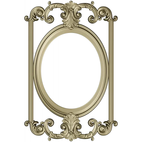 Rococo Oval Decorative Frame STL for CNC