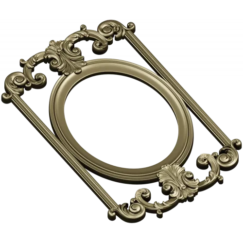 Rococo Oval Decorative Frame STL for CNC