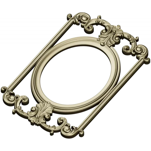 Rococo Oval Decorative Frame STL for CNC