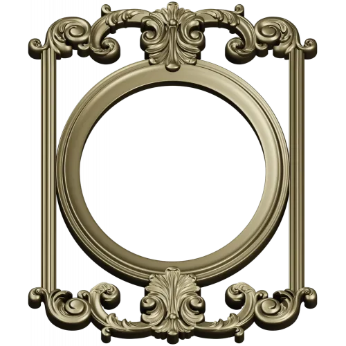 Rococo Oval Decorative Frame STL for CNC