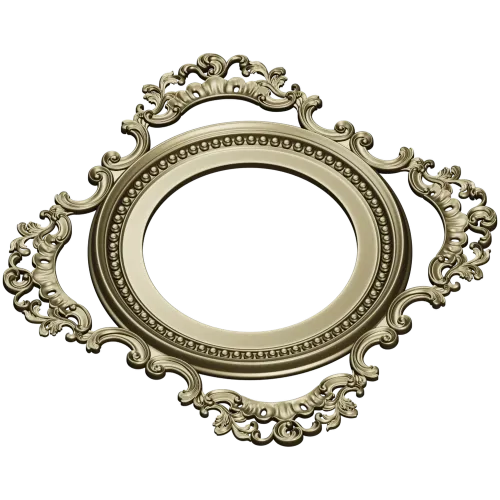Baroque Round-in-Square Frame STL for CNC