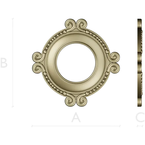 Ornate Round Frame STL for CNC