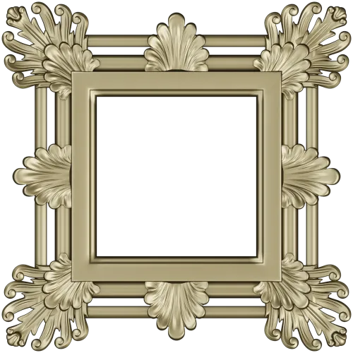 Ornate Acanthus Square Frame - STL 3D Model for CNC