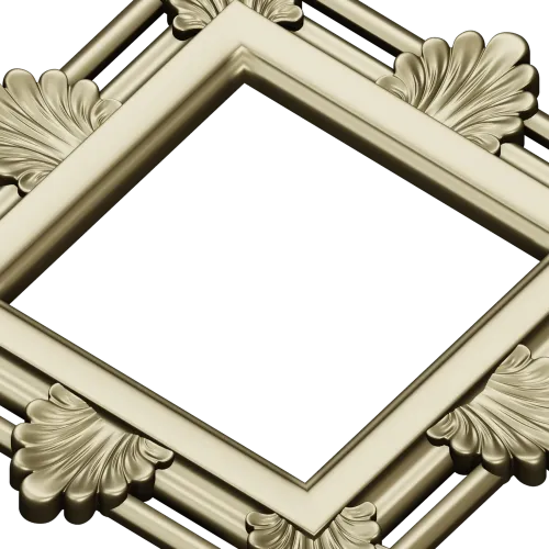 Ornate Acanthus Square Frame - STL 3D Model for CNC