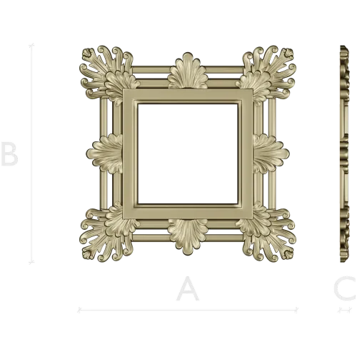 Ornate Acanthus Square Frame - STL 3D Model for CNC