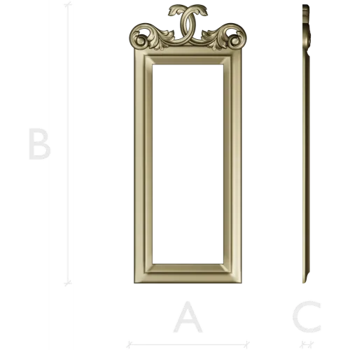 Ornamental Rectangular Frame STL - 3D model for CNC milling