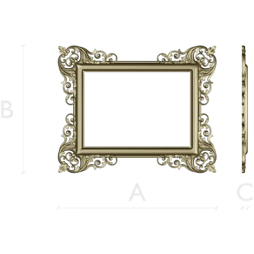 Baroque Corner Frame STL - 3D Model for CNC Router
