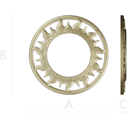 Solar Flame Ring - round decorative frame STL for CNC