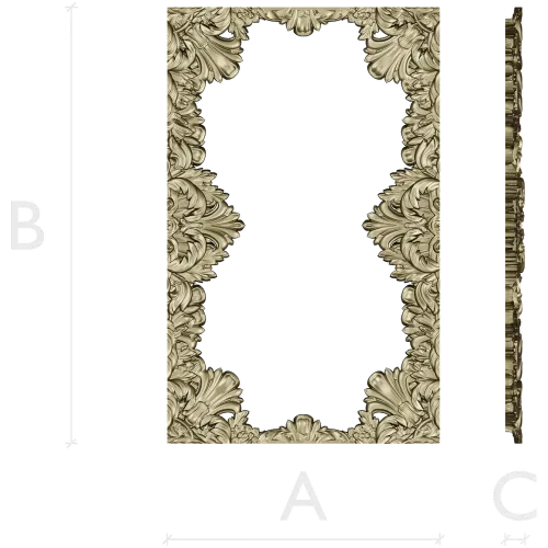 Regal Acanthus Baroque Frame STL for CNC