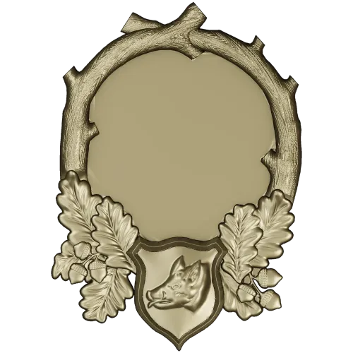 Hunting Boar Trophy Frame STL for CNC
