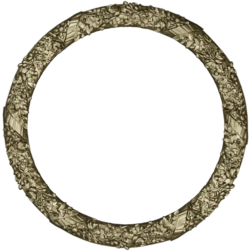 Round Floral Wreath STL 3D model for CNC milling