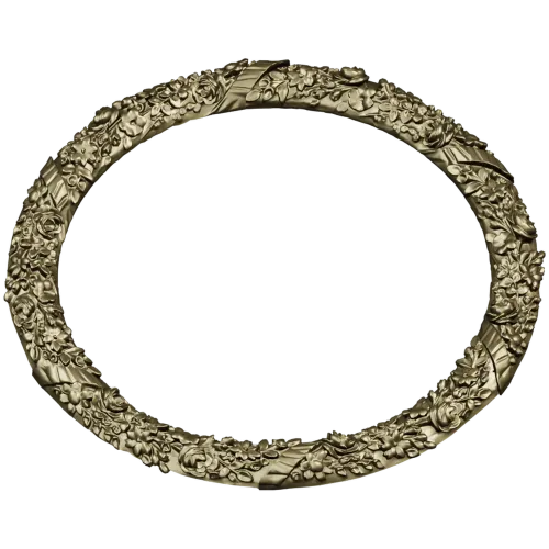 Round Floral Wreath STL 3D model for CNC milling